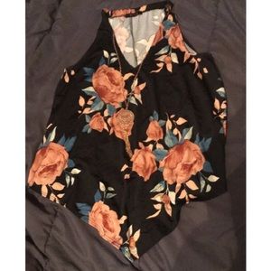 Floral Top with Necklace